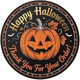 120 Pcs Gold Foil Happy Halloween Stickers, 2 Inch Thank You Labels | 120 Pcs adhesive pumpkin thank you for your order stickers for business packaging, Halloween favor bags.