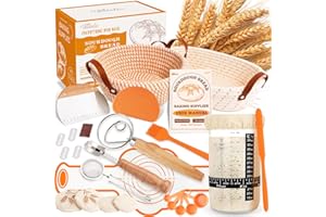 Sourdough Starter Kit, Sourdough Bread Baking Supplies, Sour Dough Starter Kits, Woven Banneton Bread Proofing Basket, Sourdo