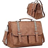 FADEON Messenger Bag for Women, Designer Leather Satchel Backpack Purses Large Laptop Briefcase Multi Pocket Shoulder Bags