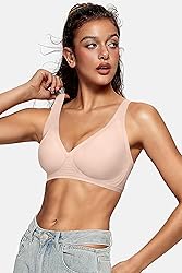 OEAK Womens Deep V Bras Wireless Comfortable Bra