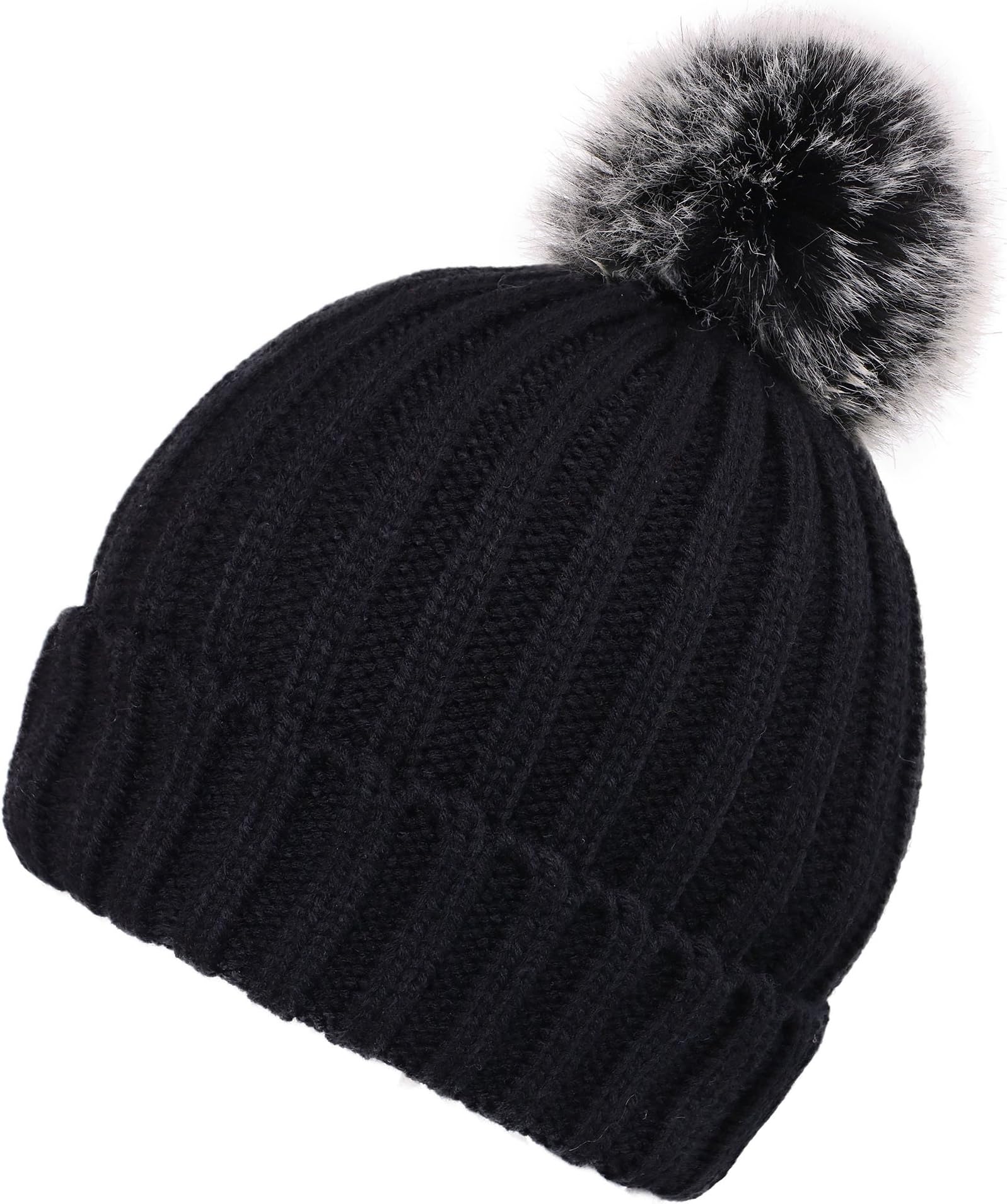 Arctic PawWomens Beanie Scarf Set Fleece Lined Pom Pom Beanie Hat Circle Scarf Winter Set