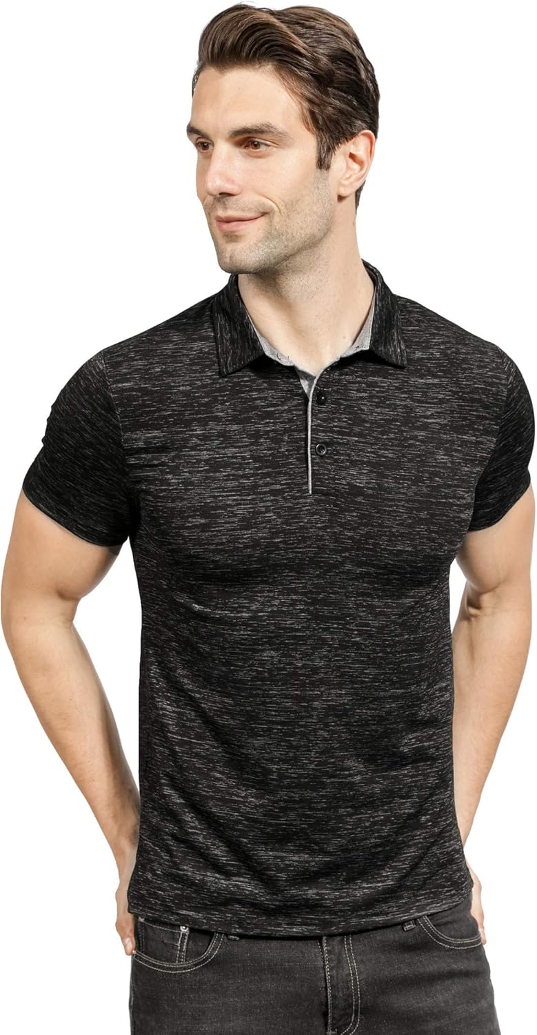 WULFUL Men’s Polo Shirt Short Sleeve Quick Dry Golf Shirt Athletic T-Shirts: Clothing