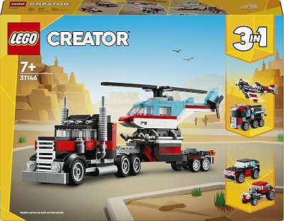 Creator 3-en-1 Le camion remorque avec hélicoptère 31146