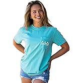 Go Greek Chic Delta Delta Delta Script Letters Shirt | Sorority Pocket Tee Mint