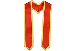 Newrara Deluxe Unisex Adult Plain Graduation Honor Stole Sash Classic End with Trim 72" Long