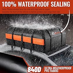 Car Rooftop Cargo Carrier Bag, 15 Cubic Feet
