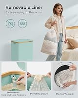 SONGMICS 90L Laundry Basket with Lid Mint Green 42x32x70.5 cm view 5