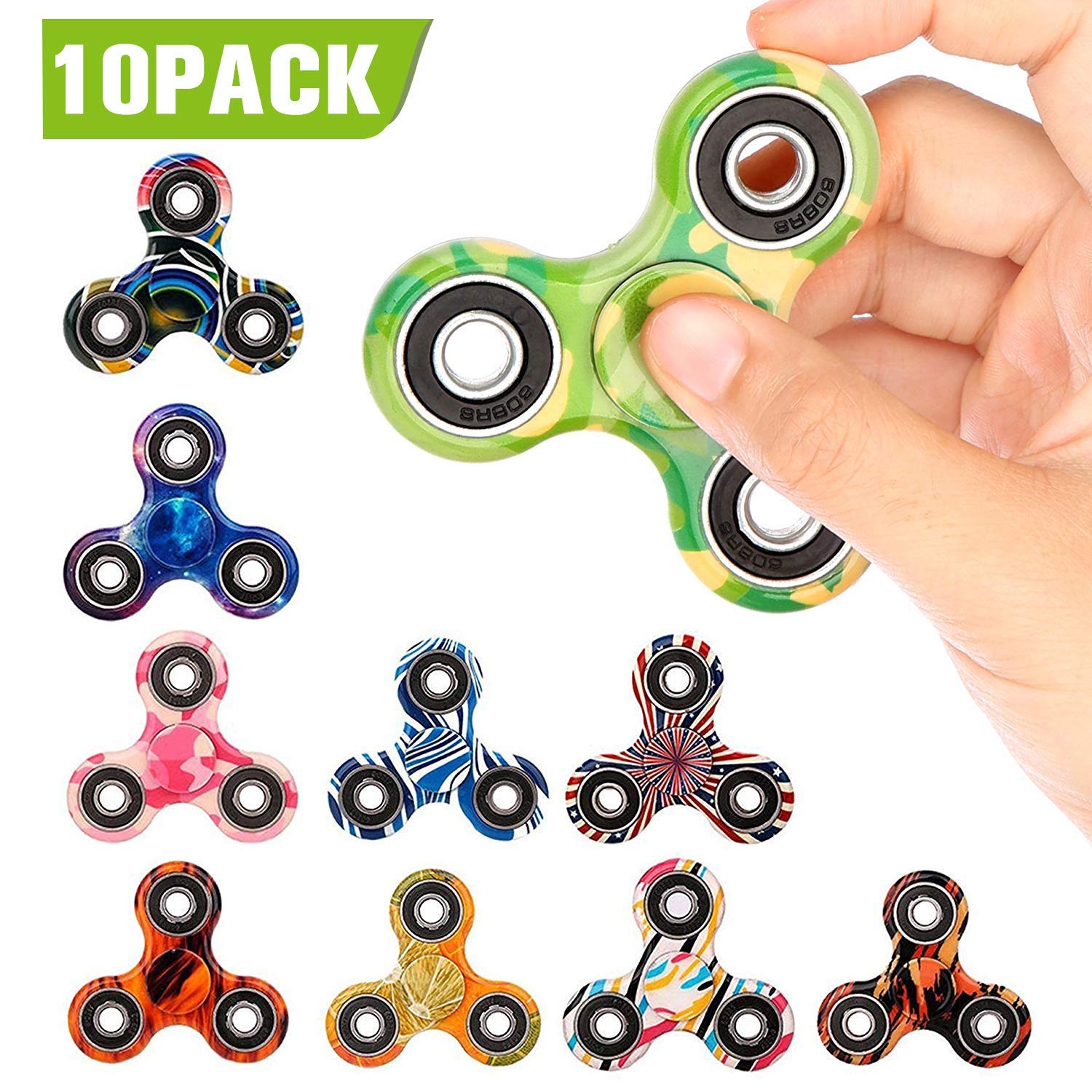 SCIONE 24 Pack Fidget Spinner ADHD Stress Relief Anxiety Toys Fidget Spinners Gift for Kids and Adults Fidget Toys with Bearing Focus Fidget Restless Colorful Hand Spinner