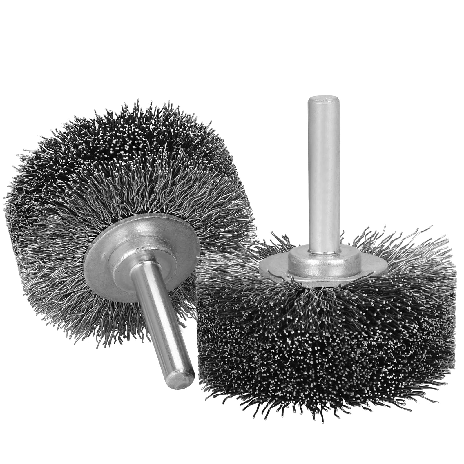 SI FANG 2 Inch Wire Brush Drill Attachment, 1/4" Shank Heavy Duty Wheel for Drill Die Grinder, Metal Removal Rust Corrosion Stripping, 0.0118" Coarse Stainless Steel Wire, 3/4" Face Width, 2PCS