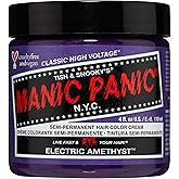 MANIC PANIC Classic Electric Amethyst Semi Permanent Hair Color - Bright Purple Hair Dye for Women & Men That Lasts 4-6 Weeks - Vegan, Ammonia & Cruelty-Free - Create & Mix Custom Shades (4oz)