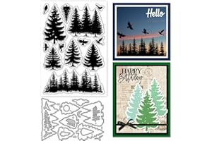 GLOBLELAND Matrices de découpe en métal transparent en forme de silhouette de pin pour la fabrication de cartes, le gaufrage,