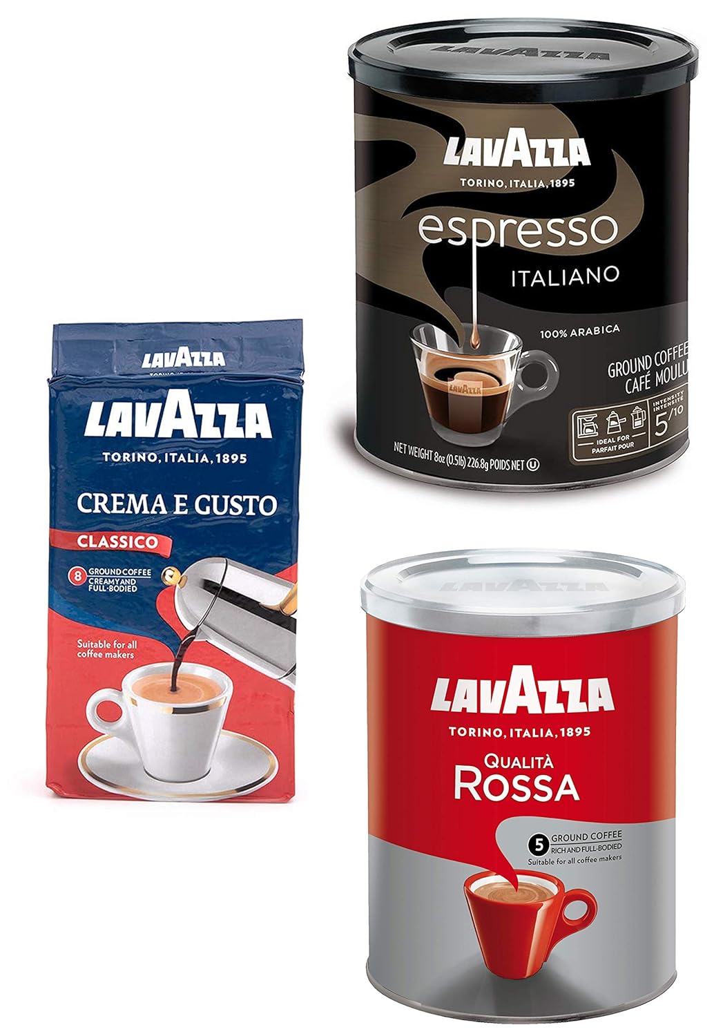 Lavazza Crema E Gusto Ground Coffee Powder, 250g & Caffe Espresso, 250
