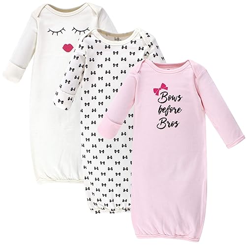 Little Treasure baby girls Cotton Nightgown, Bows Pack, 0-6