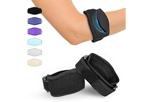 Langmeil Tennis Elbow Brace 2Pack for Tendonitis, Elbow Pain Relief, for Tennis & Golfer's, Offer Support and Comfort for Eblow, One Size Fit All Elbow, Performance Forearm Band for Men Women, Black