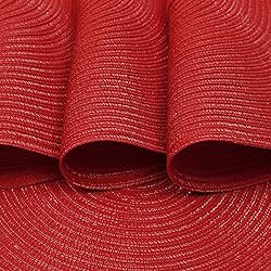 SHACOS Round Braided Placemats 15 inch Set of 4