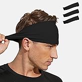 VIMPEP Tenacious Sports Headbands for Men Soft Feeling Non Silp Sweatband Workout Headband for Running,Cycling,Basketball,Tennis,Yoga Fitness Stretchy Quick-Dry Hairband for Unisex (3/4/6 Pack)