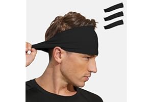 VIMPEP Tenacious Sports Headbands for Men Soft Feeling Non Silp Sweatband Workout Headband for Running,Cycling,Basketball,Tennis,Yoga Fitness Stretchy Quick-Dry Hairband for Unisex (3/4/6 Pack)