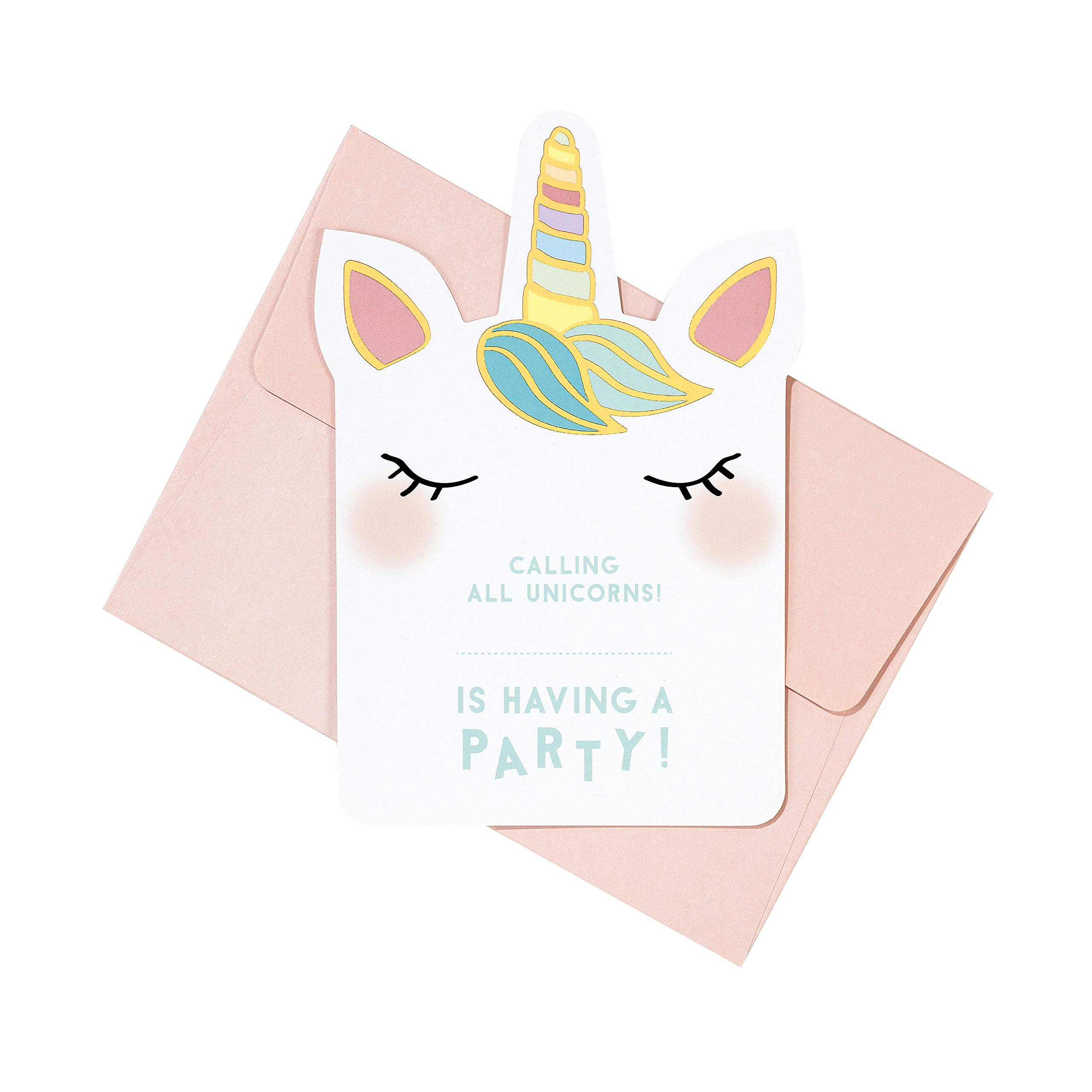 Talking Tables Party Decorations Kids Birthday Partyware Tableware Unicorns Invitation 8Pk, Paper