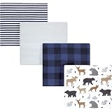 Hudson Baby Unisex Cotton Flannel Receiving Blankets - Wild Forest Print, 30x30 Inches, 3 Pack - View #7