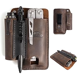 Topstache Leather Multitool Sheath with Belt Clip