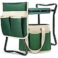 AZBESTPRO Garden Stool and Kneeler,Foldable Gardening Bench with Tool Bag Pouch EVA and Garden Gloves,Garden Kneeler and Seat Gardening Gift for Women Men