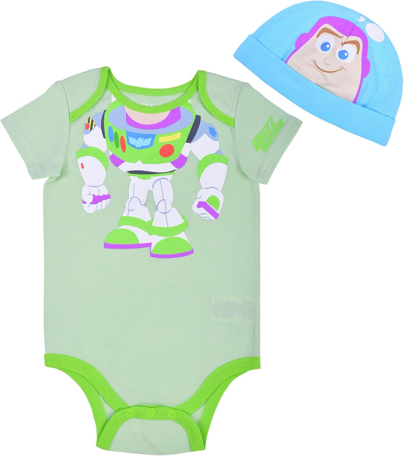 Disney Toy Story Baby’s Short Sleeve Onesie with Cap, Buzz Lightyear