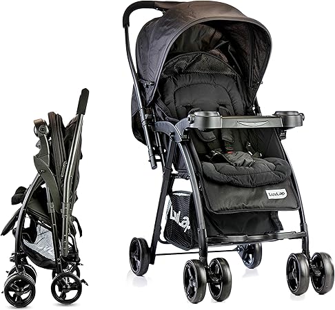 Buy Luvlap Joy Stroller Pram Compact And Easy Fold For Newborn Baby Kids 0 3 Years Black Online At Low Prices In India Amazon In