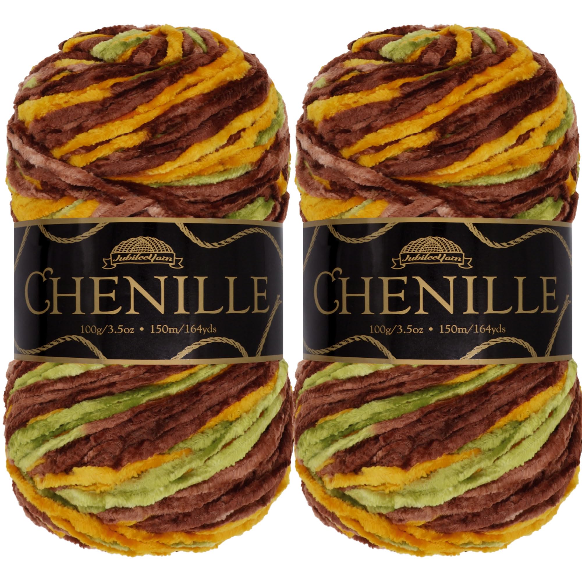 JubileeYarn Chenille Yarn - Worsted Polyester - 100g/Skein - El Dorado - 2 Skeins — image 1