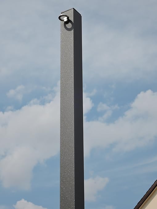 Sonnensegelmast Höhenverstellbar Sonnensegel Sonnensegelpfosten Anthrazit 3m 5cm 5030/4-3