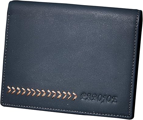 Amazon パボジョエ 財布 二つ折り メンズ 短財布 本革 レザー ウォレット カード入れ付き お札入れ 人気 ブランド イギリス風 紳士 サイフ ブルー Pabojoe パボジョエ 財布