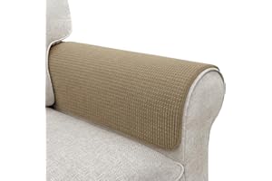 LOVOGEMY Couch Arm Covers, Sofa Arm Covers, Waterproof Armrest Covers for Sofa, Armchair, Loveseat, Non-Slip Recliner Arm Covers, Sofa Headrest Covers, Arm Chair Covers Set of 2 (Brown, 24"×20")