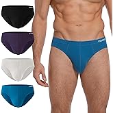 INNERSY Men's Underwear Briefs Low Rise Bikini Cut Covered Waistband Briefs 4-Pack