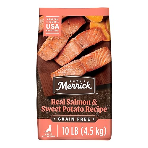 Merrick Premium Grain Free Dry Adult Dog Food, Wholesome And Natural Kibble With Real Salmon And Sweet Potato - 10.0 lb. Bag