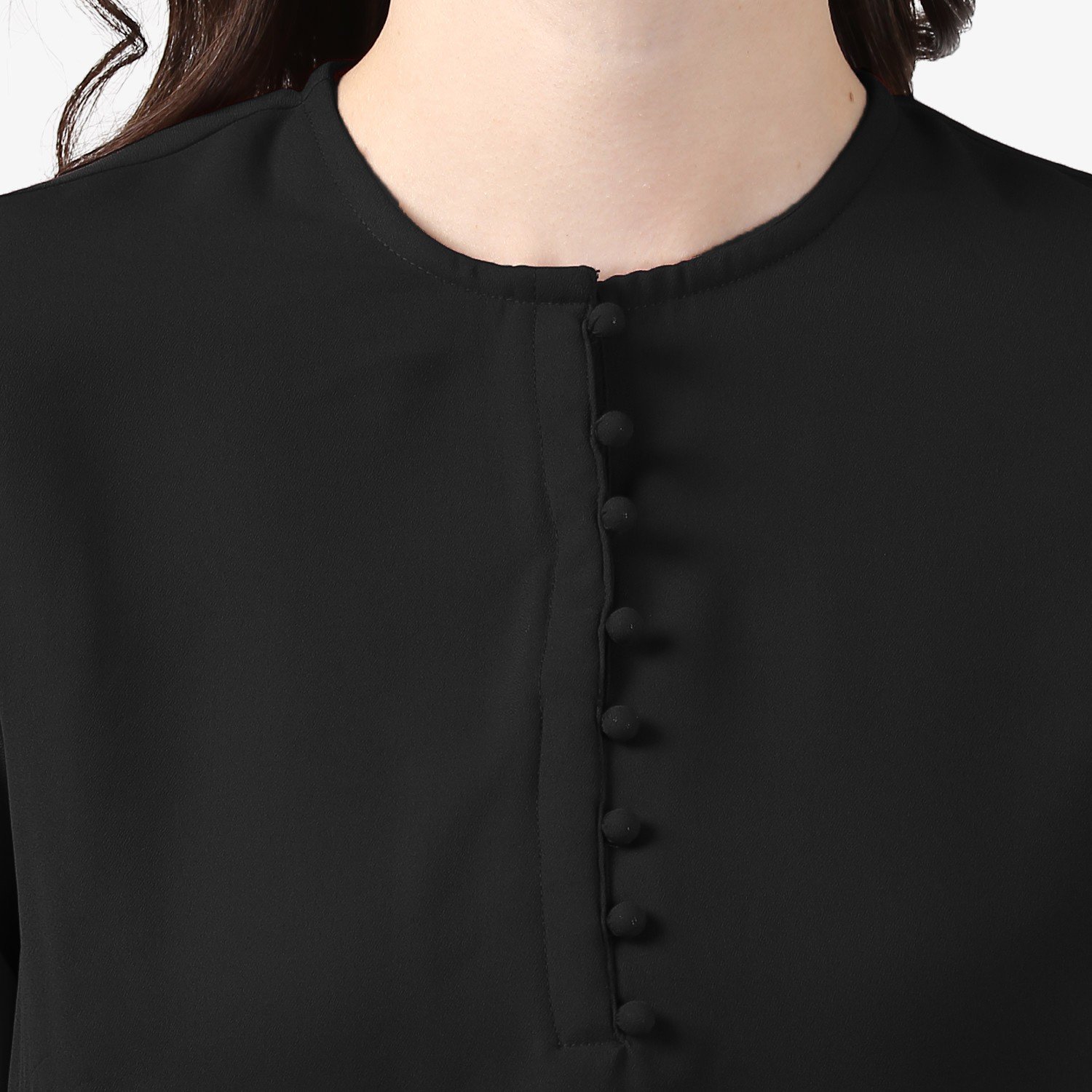 urban fab women's rayon straight kurti - black