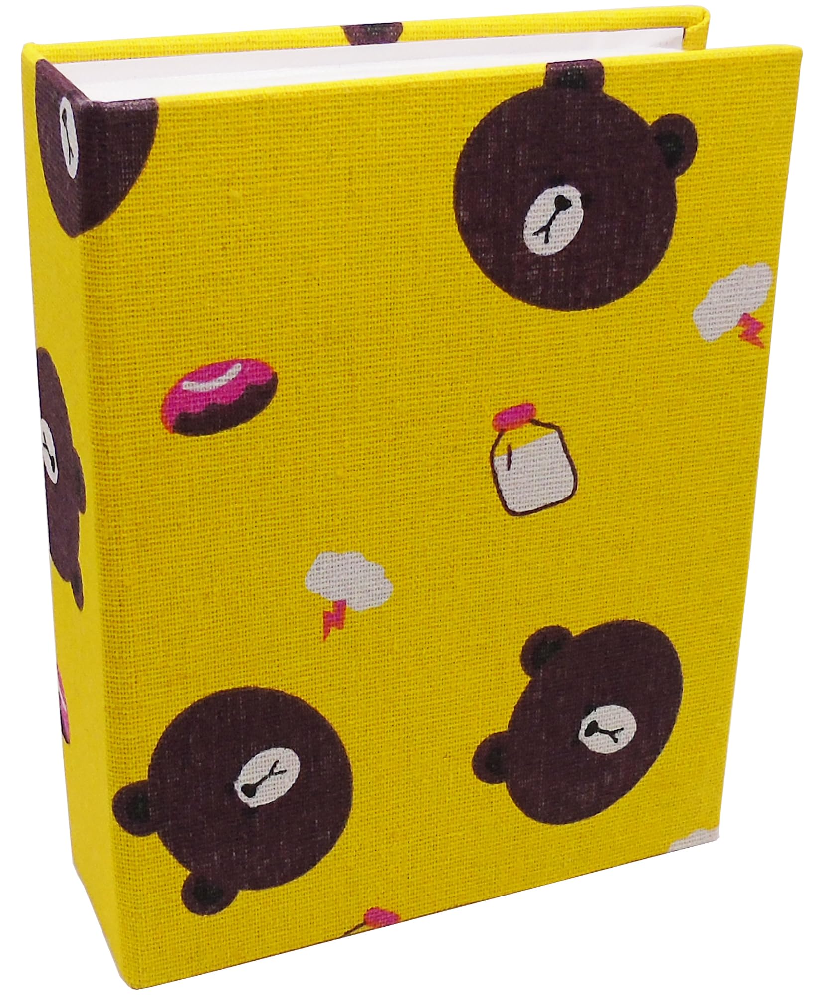 Dankeler Small Photo Album for Kids, 100 Pockets 4x6 Bookshelf Baby Picture Album, Slip-in Linen Cover Photo Book for Family(Bear)