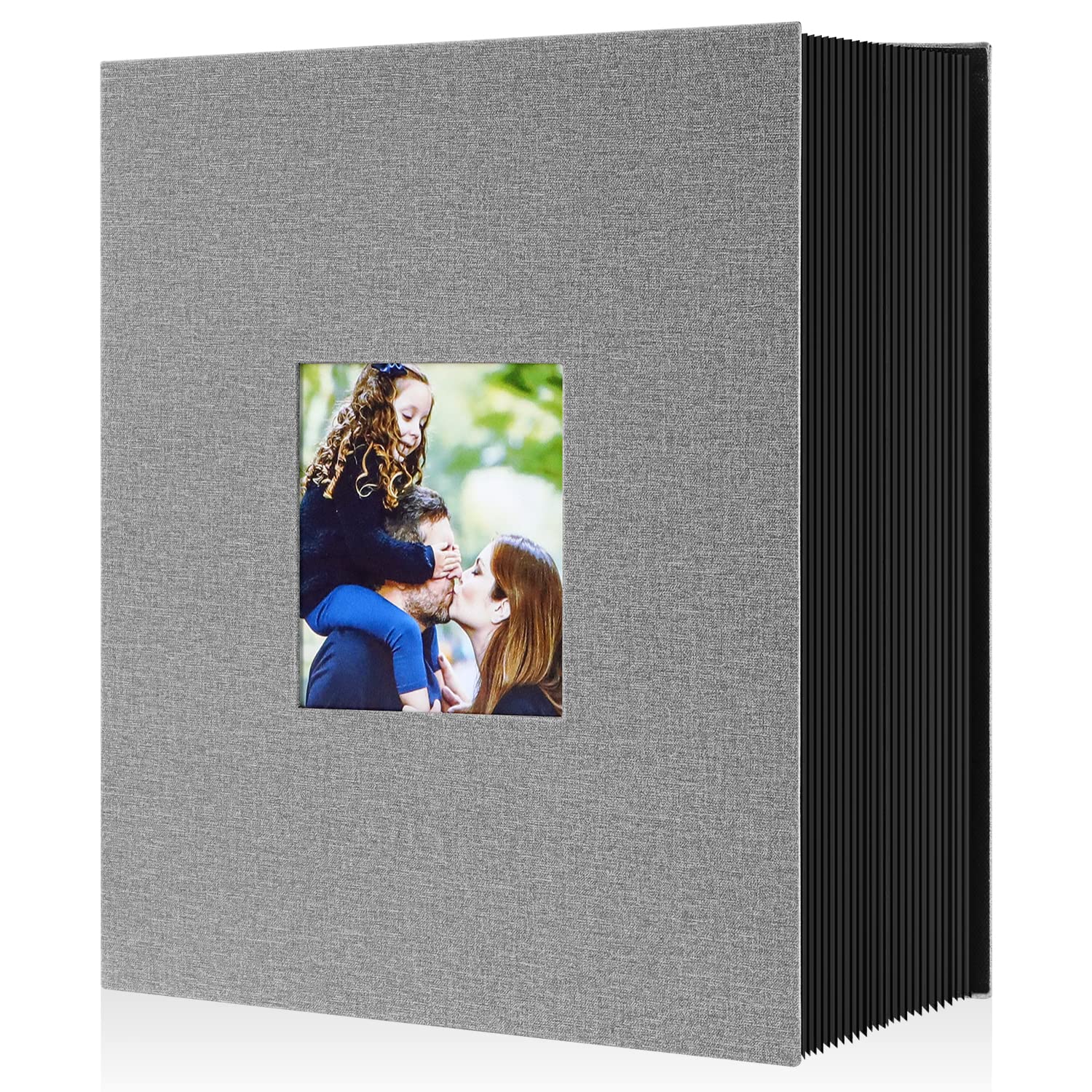 Lanpn Photo Album 10 x 15 1000 Extra Large XXL Linen Slip-in Album for Portrait Photos Pictures Grey