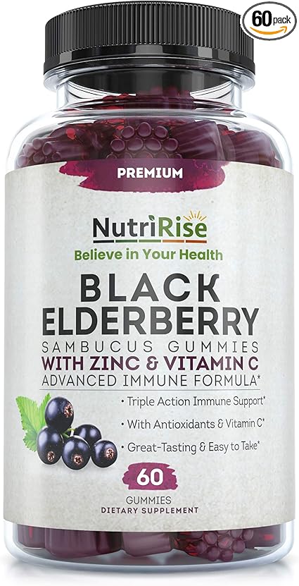 Amazon Com Sambucus Elderberry Gummies With Zinc Vitamin C Great Tasting Women Men S Daily Herbal Supplement For Immune Support Skin Health Natural Elderberries Vegan Gluten Free Health Personal Care