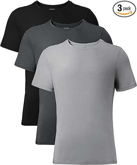 David Archy メンズ 3パック ソフト 快適 竹 レーヨン アンダーシャツ 通気性 クルーネック Tシャツ 半袖 Tシャツ Us サイズ Large ボクサー 通販 Amazon