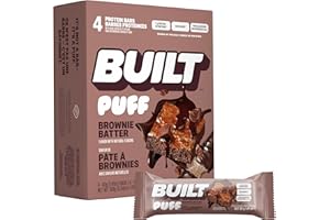 Built Bar 4 Pack High Protein and Energy Puffs- Low Carb, Low Calorie, Low Sugar- Delicious, Healthy Snack - Gluten Free (4 C