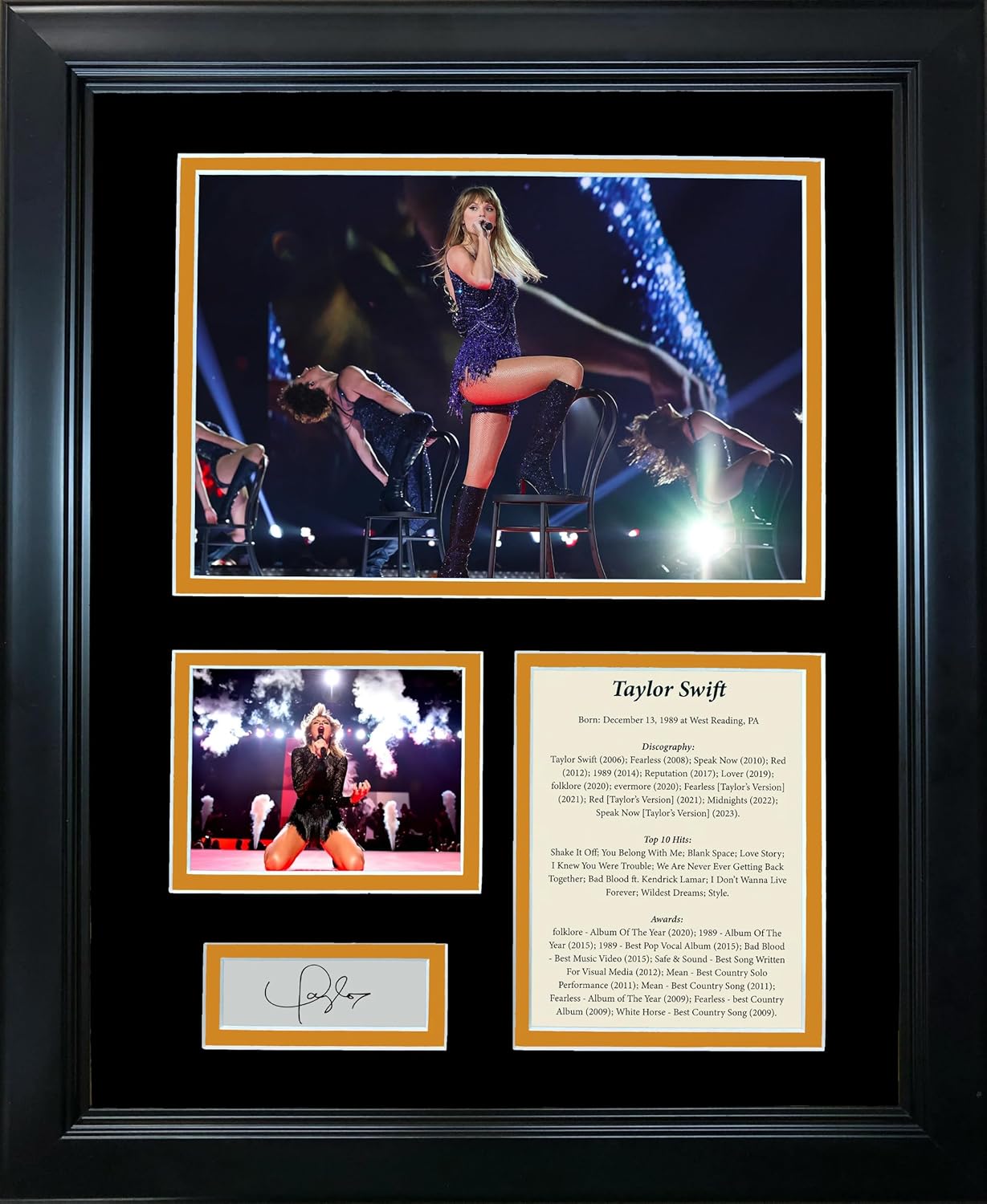 Photographs - HOFSM.COM Hall of Fame Sports Memorabilia Framed Taylor Swift Discography Facsimile Laser Engraved Signature Auto 12