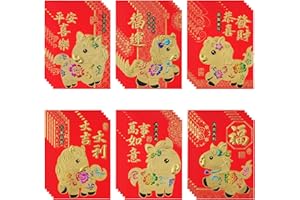 30pcs Chinese New Year Red Envelopes, 2026 Year of The Horse Lucky Money Packet Envelopes for Lunar Spring Festival Weddings 