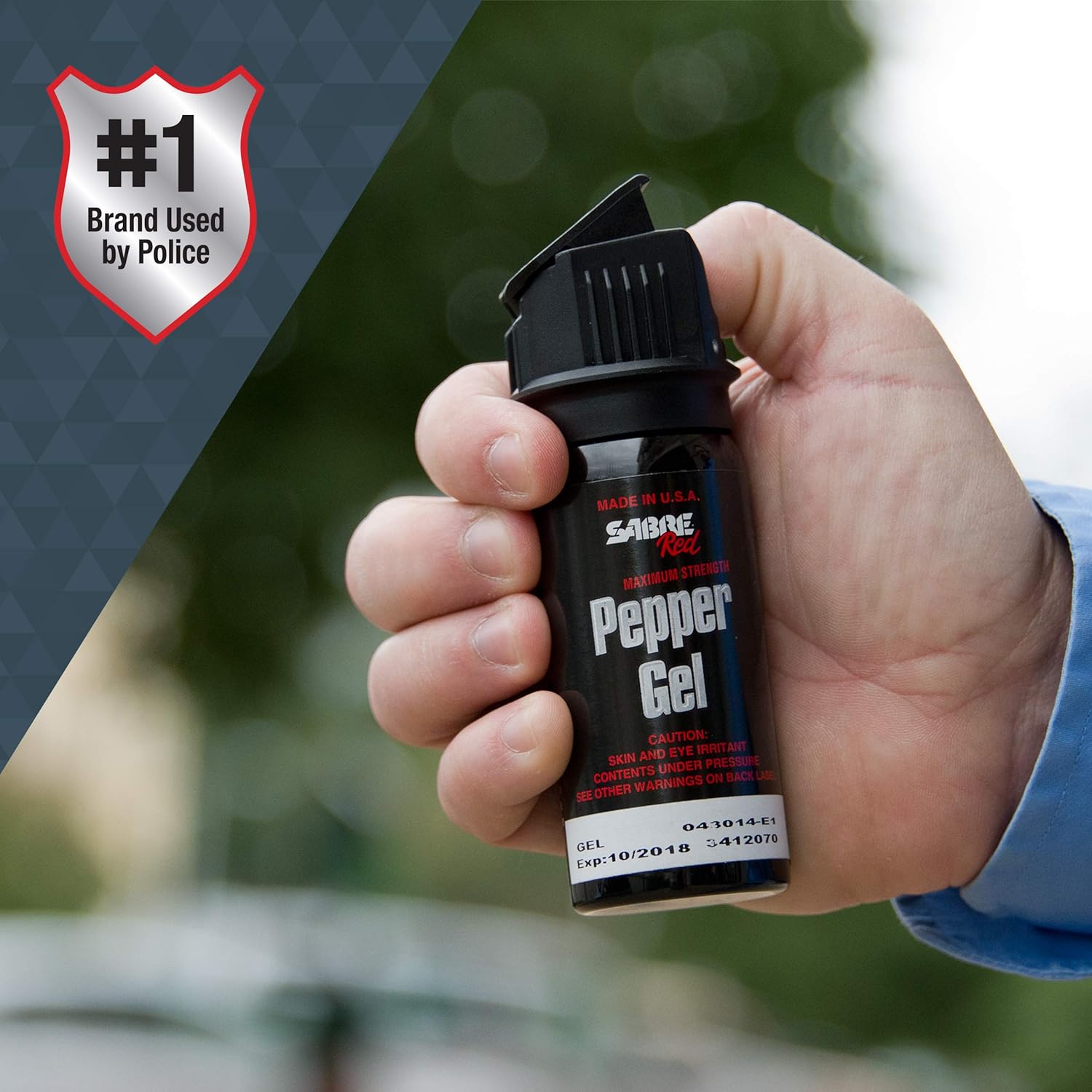 SABRE RED Tactical Pepper Gel with Belt Holster – Gel is Safer – Maximum Police Strength Gel OC Spray, Quick Access Flip Top, 18-foot (5.5 m) Range, 18 Bursts – Designed for Security Personnel : Pepper Spray : Industrial & Scientific