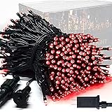 JMEXSUSS 250 LED Red Christmas String Lights with 8