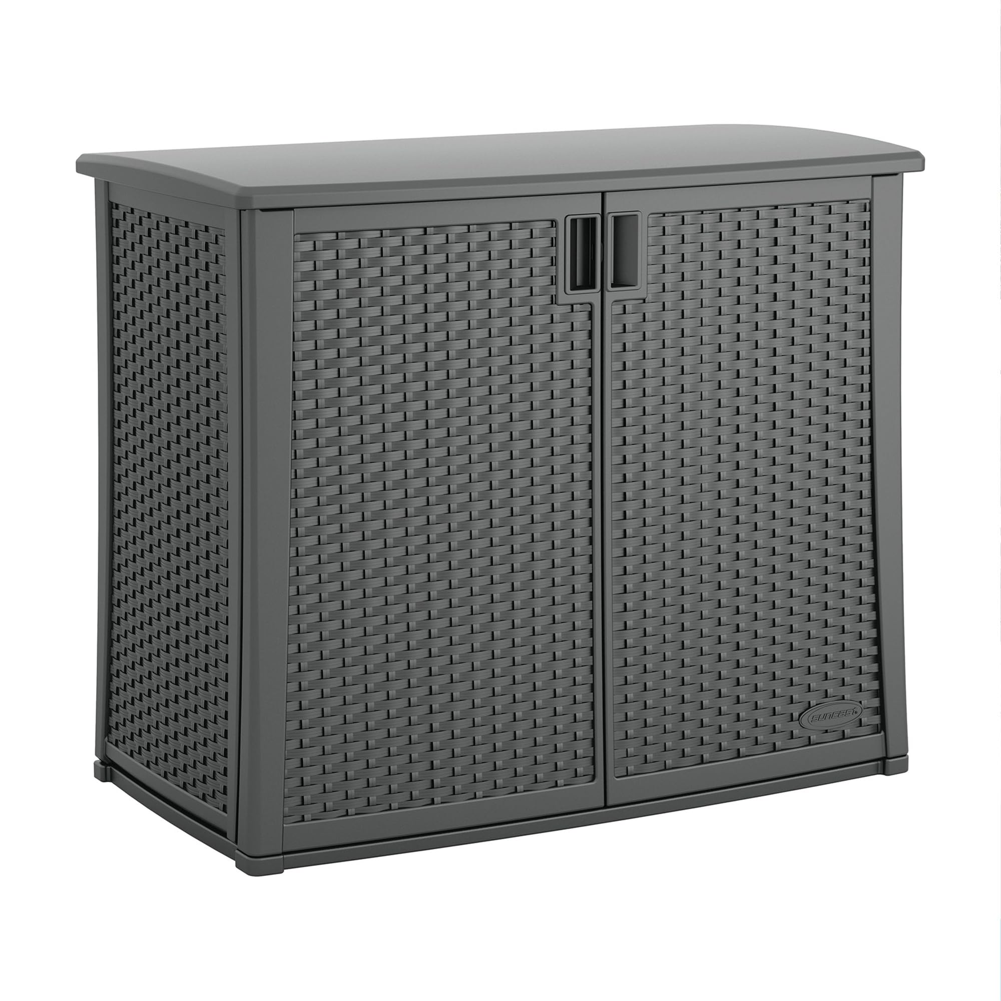 Photo 1 of Suncast Lockable Outdoor Cabinet Storage for Patio, Garden and Backyard, 97 Gal, Cool Gray