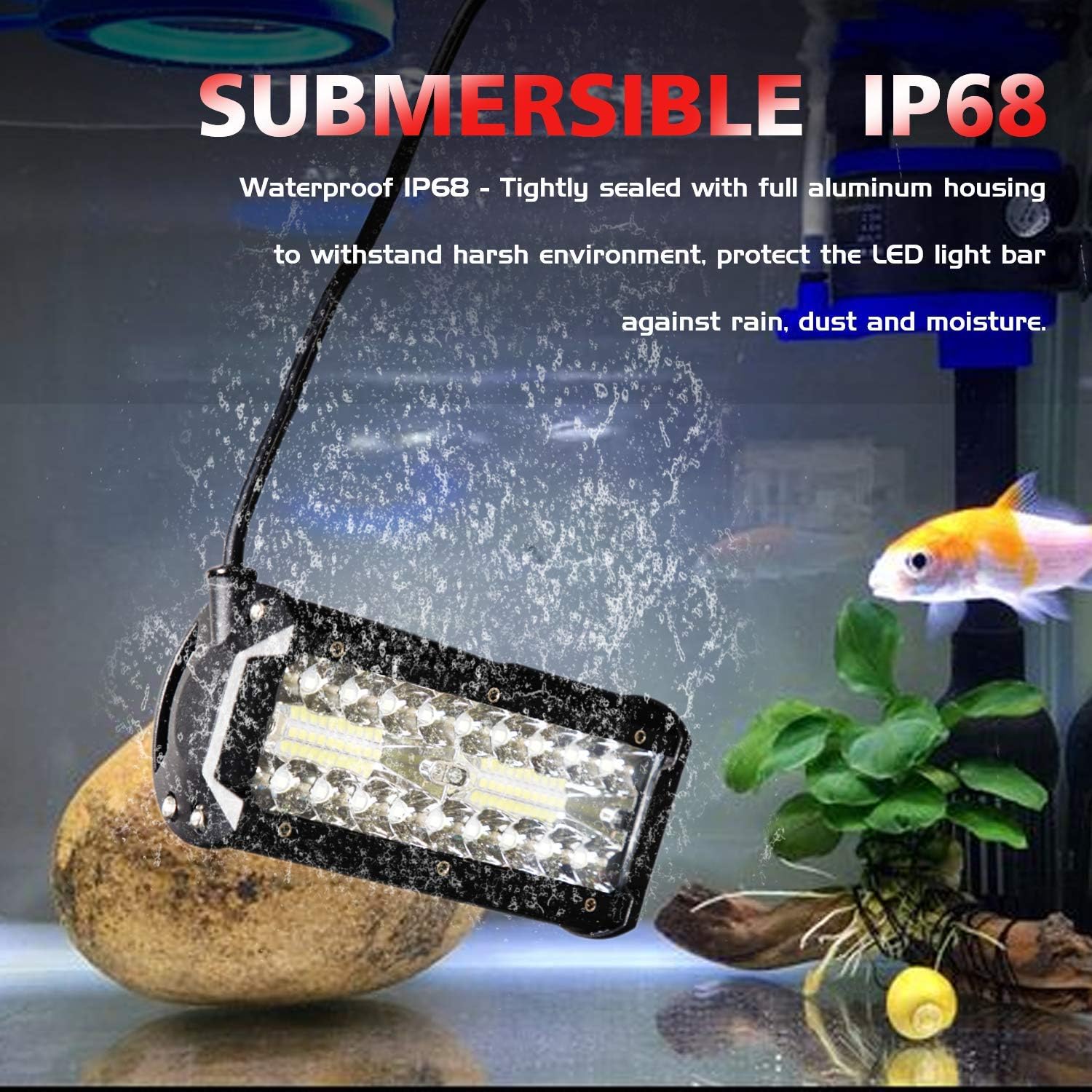 AUZKIN 7 Inches LED Light Bar Submersible Driving Lights 240W 24000lm LED Pods Spot Flood Combo Beam Off Road Lights Fog Lights for Truck Trailer Pickup Boat Car SUV ATV RV Jeep,2Pcs: Automotive