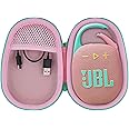 co2CREA Hard Carrying Case Replacement for JBL Clip 5 Waterproof Portable Mini Speaker (Pink Case)