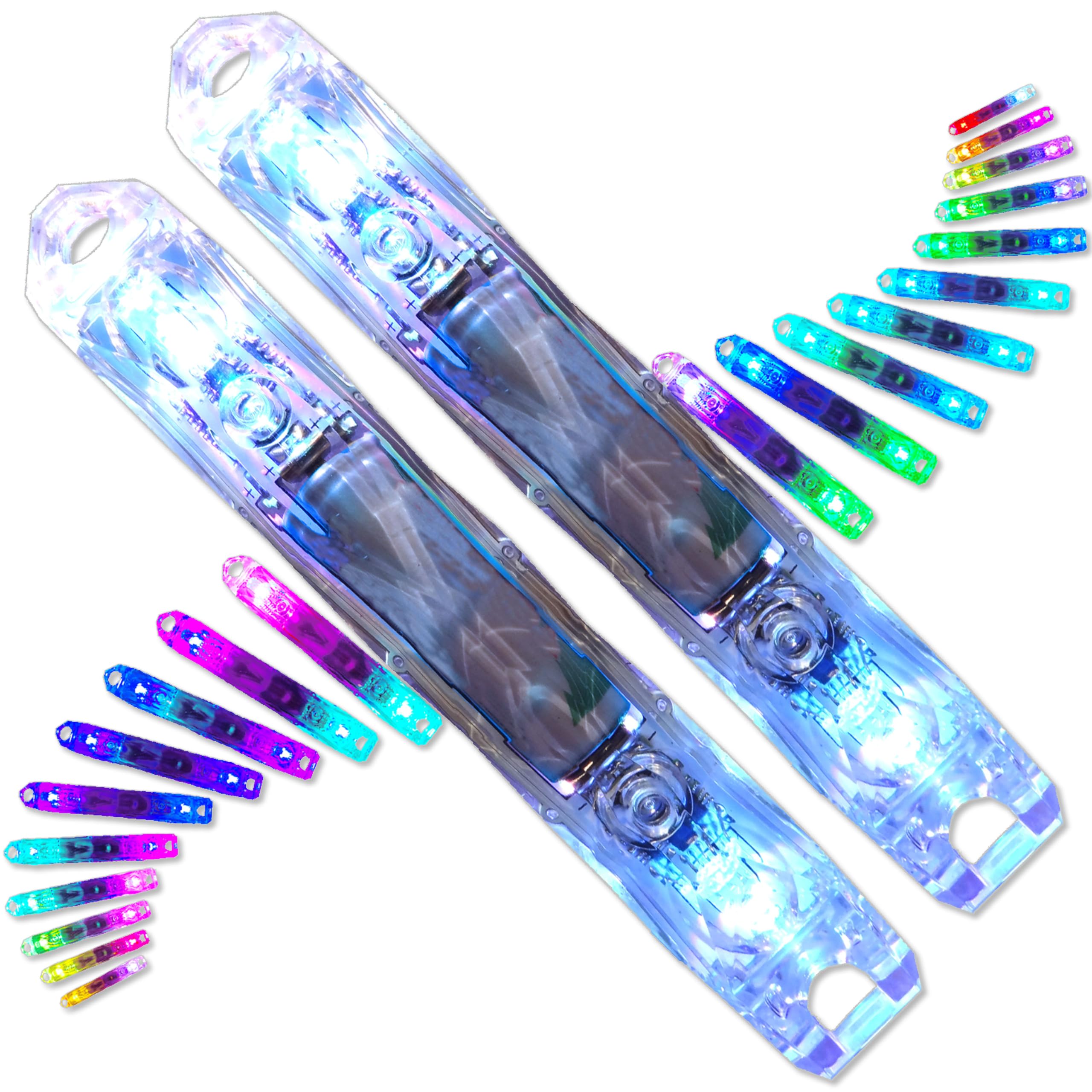 Ultra Light LED Glow Stick (2 Pack) - Customizable Rainbow Light Sticks with Over 70 Vibrant Color Modes and Flashing Patterns - LED Concert Light Sticks, Poi Flow Art, Light Spinning