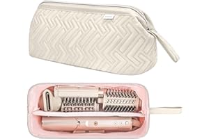 Leudes Hair Tools Travel Bag for Shark Flexstyle Carrying Case Portable Shark Hair Air Wrap Dryer Case Waterproof Dustproof Flat Curling Iron Travel Organizer (Beige)