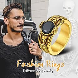 U7 Jewelry Mens Gold Plated Skull Skeleton Ring