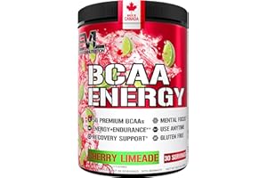 BCAA Energy Drink Powder | Pre Workout, Energy, Focus, Muscle & Recovery Support | Amino Acids with Caffeine, Beta-Alanine & 